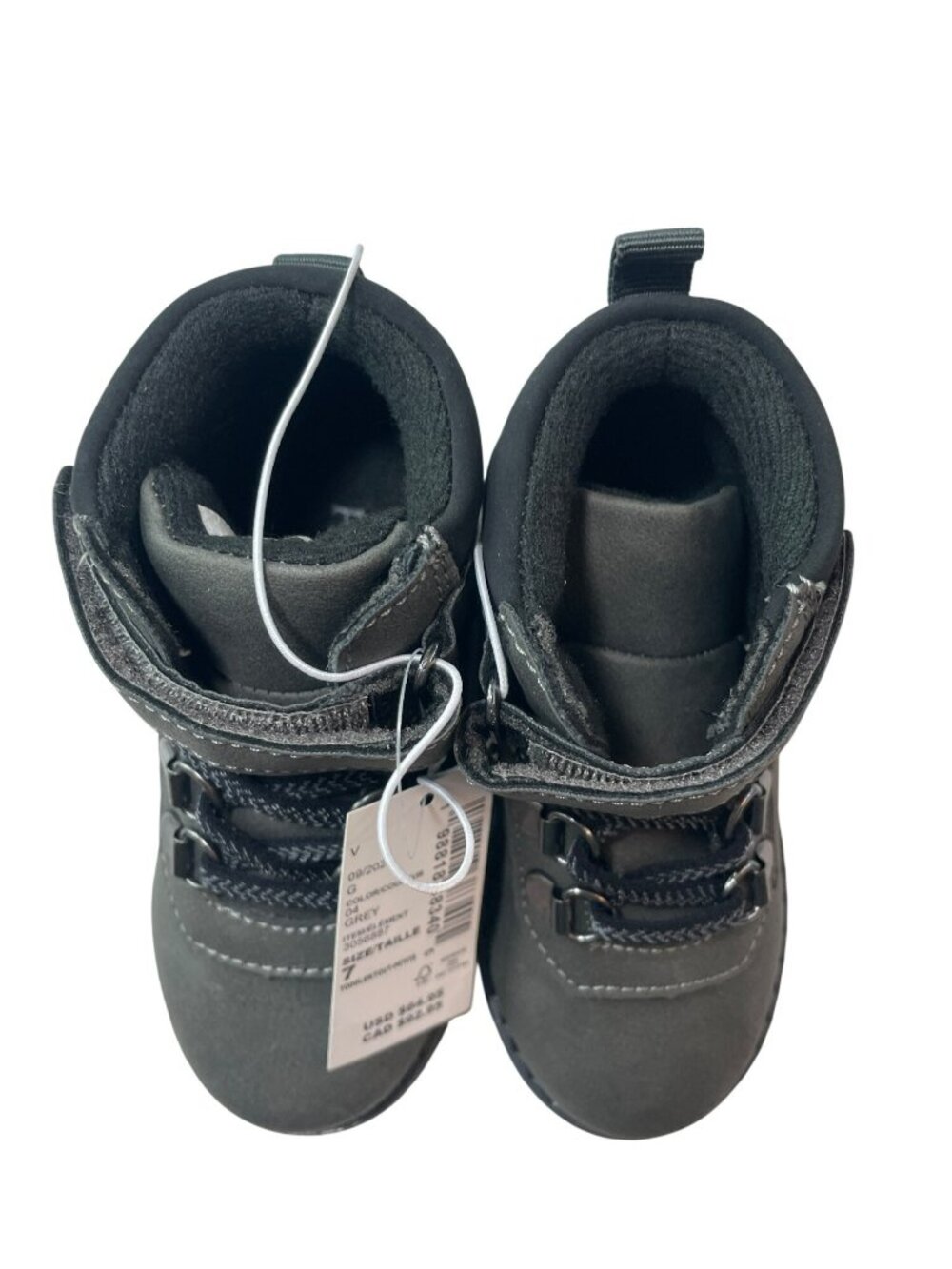 Children's Place Grey Hiking Boots Toddler Size 7 Hook & Loop Strap MSRP$65 NWT - Picture 5 of 9